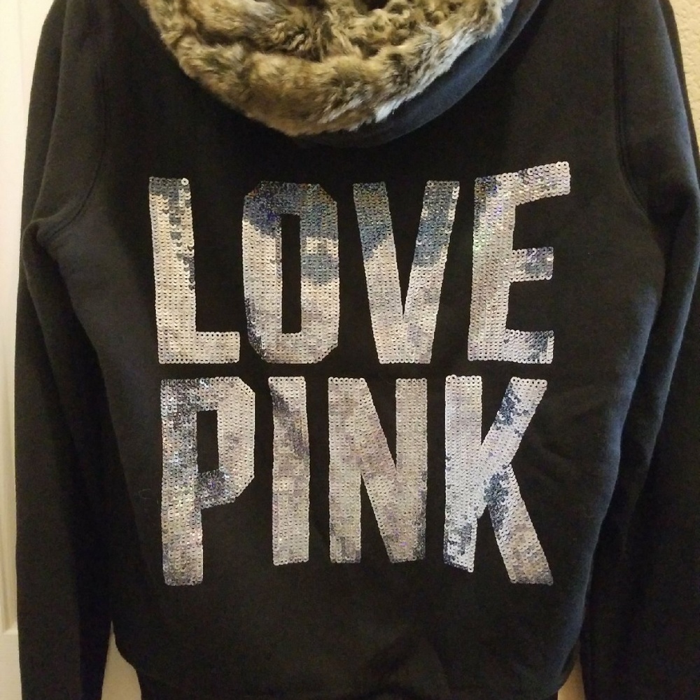 Victoria Secret pink furr lined hoodie